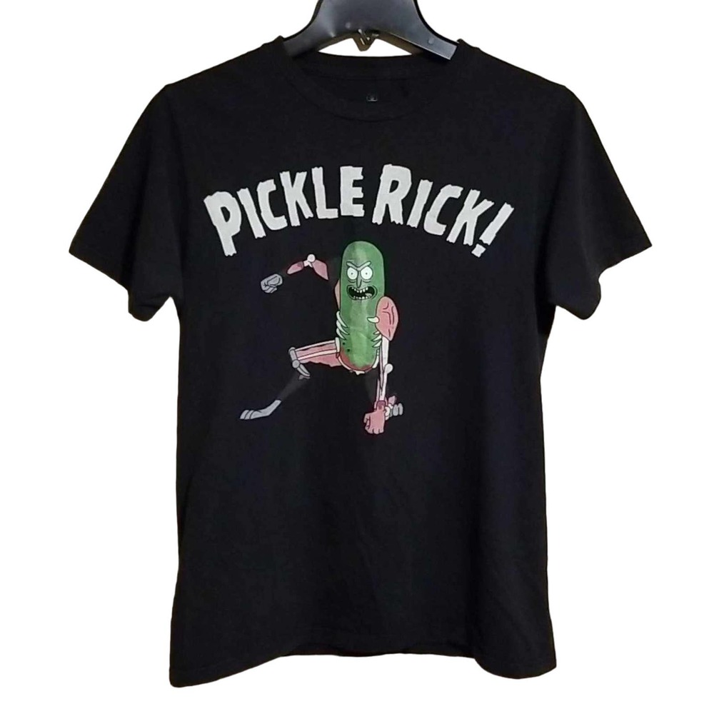 Cartoon Network Adult Swim Rick and Morty Pickle Rick Black T-Shirt Size Small